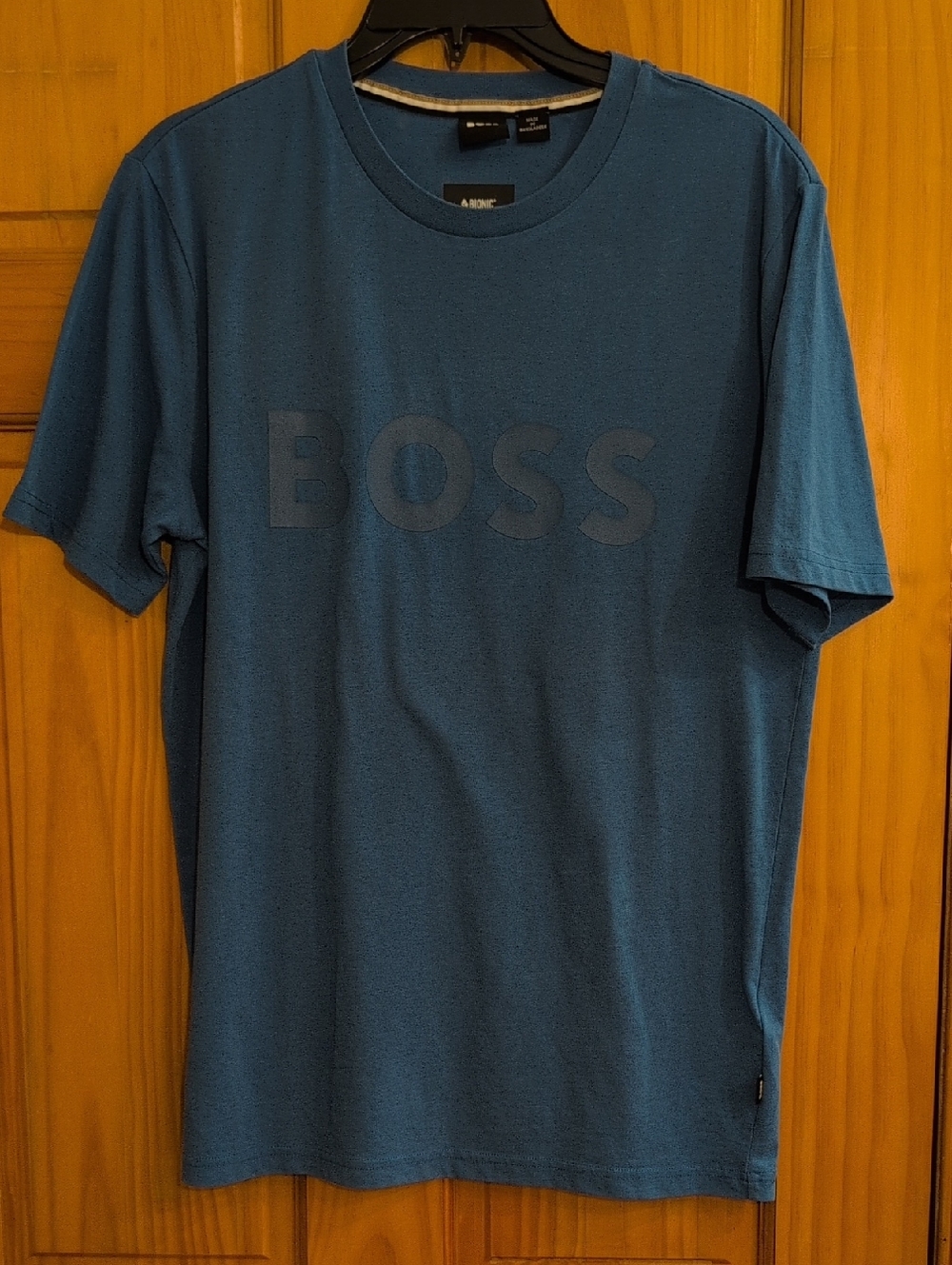 BOSS Men's Teal Blue Logo Short Sleeve Tee